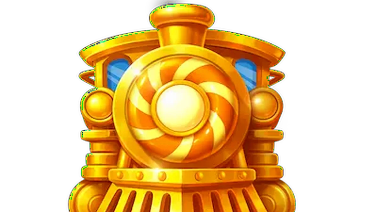 Jelly Express slot game interface featuring colorful candy symbols and a train theme.